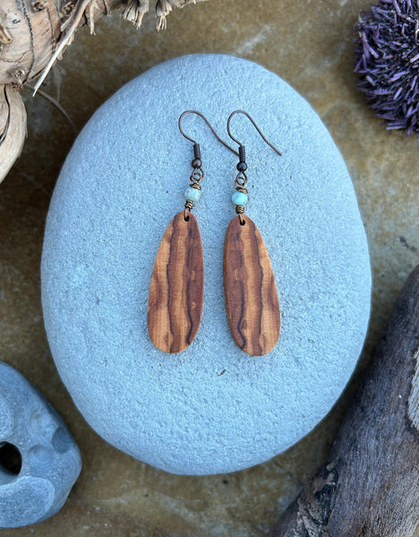 Olive Wood Earrings No. 14