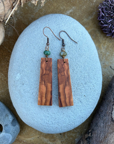 Olive Wood Earrings No. 23