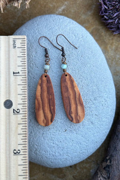 Olive Wood Earrings No. 14