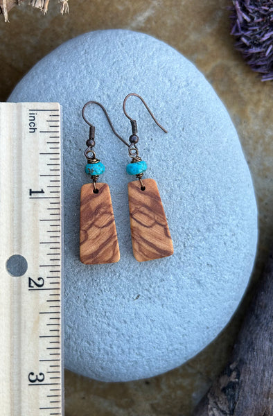 Olive Wood Earrings No. 13