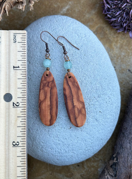 Olive Wood Earrings No.18