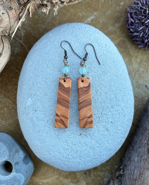 Olive Wood Earrings No. 24